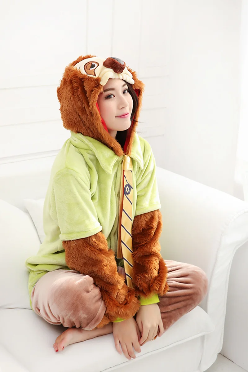 Мультфильм сиамские Животного Пижамы Ленивцы Сумасшедший животных Косплэй