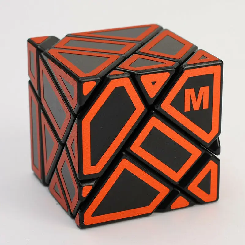 Ниндзя призрак неправильный волшебный куб Skew 3x3x3 выдалбливают Твист Головоломка Интеллект игрушка черный оранжевый Гладкий соревнование детская игрушка