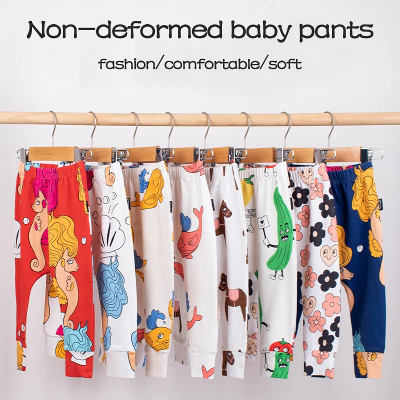

TinyPeople new infant ins Cartoon print cotton Spring summer Baby Pants Baby Girls Boys leggings toddler newborn cute trousers
