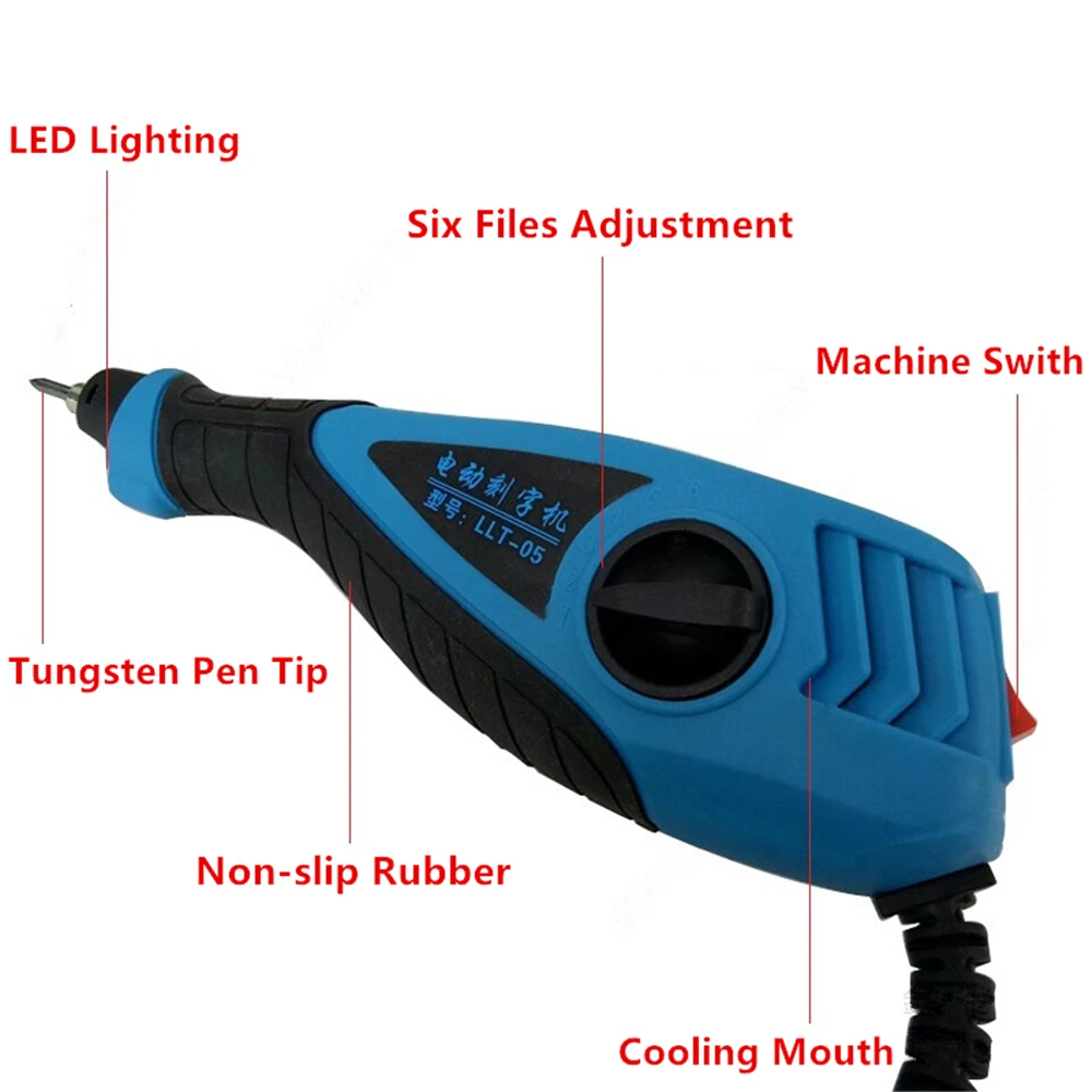 Электрический гравировальный станок с 2 сверхжесткими наконечниками из карбида