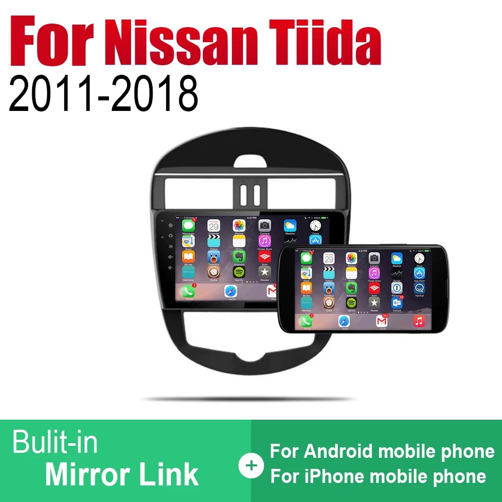 Автомагнитола 2 Din на Android для Nissan Tiida 2011 2012 2013 2014 2015 2016 2017 2018 GPS навигация