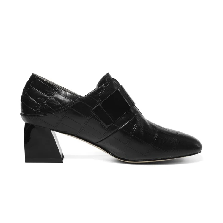 

MLJUESE 2019 women pumps autumn spring cow leather totem Rome style buckle strap high heels lady shoes party size 33-43