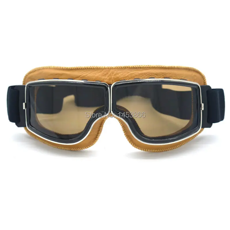 Винтажные мотоциклетные очки авиаторы из натуральной кожи шлем в ретро стиле для