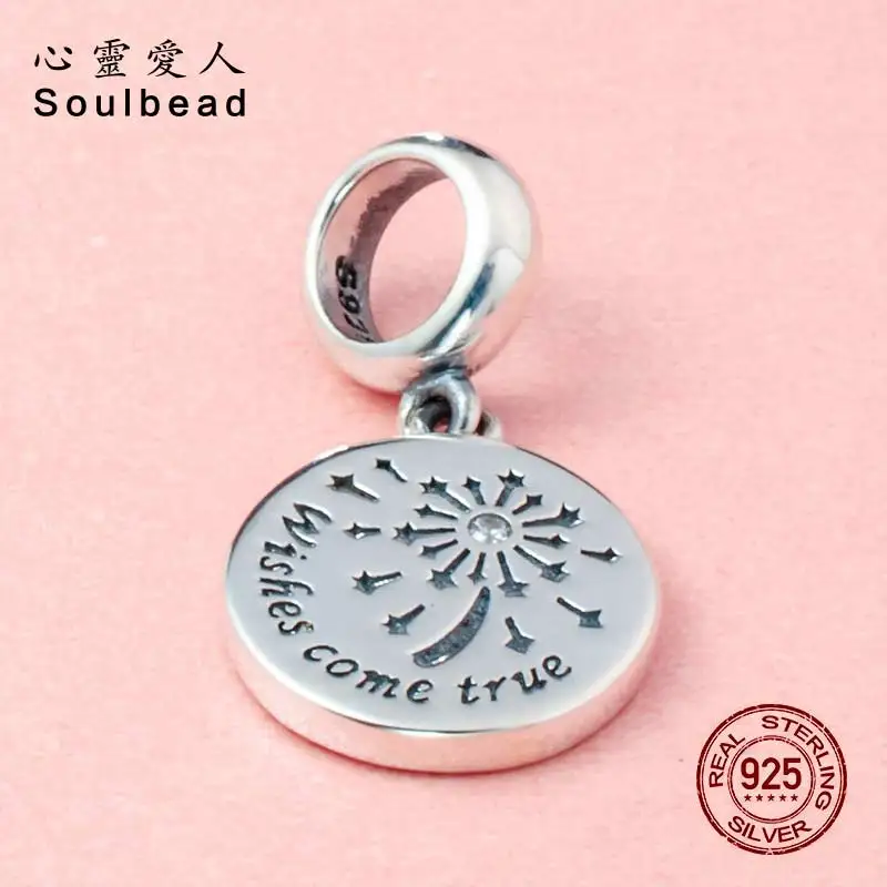 Soulbead Wishing Fireworks Dangle Charm with White Zircon Fit Pandora Charms Silver 925 Original Beads For Friend Gift | Украшения и