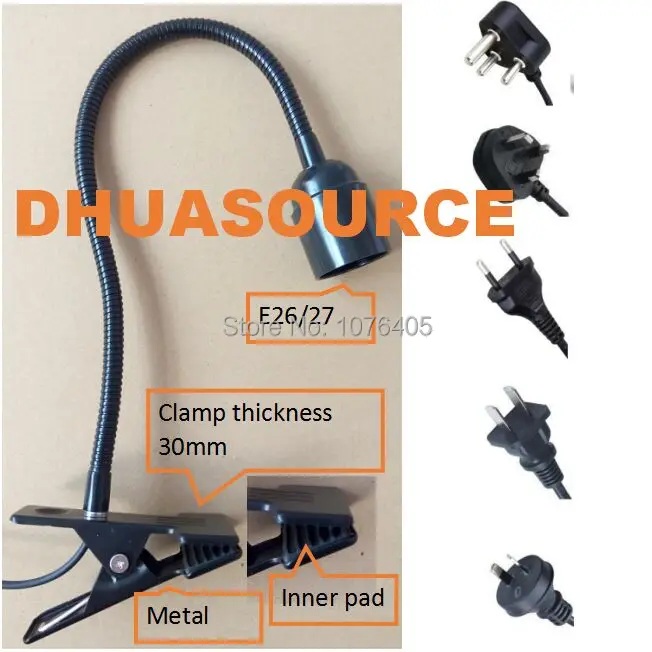 Зажим для аквариума E27 Светодиодный настольный зажим вращающийся на 360 градусов