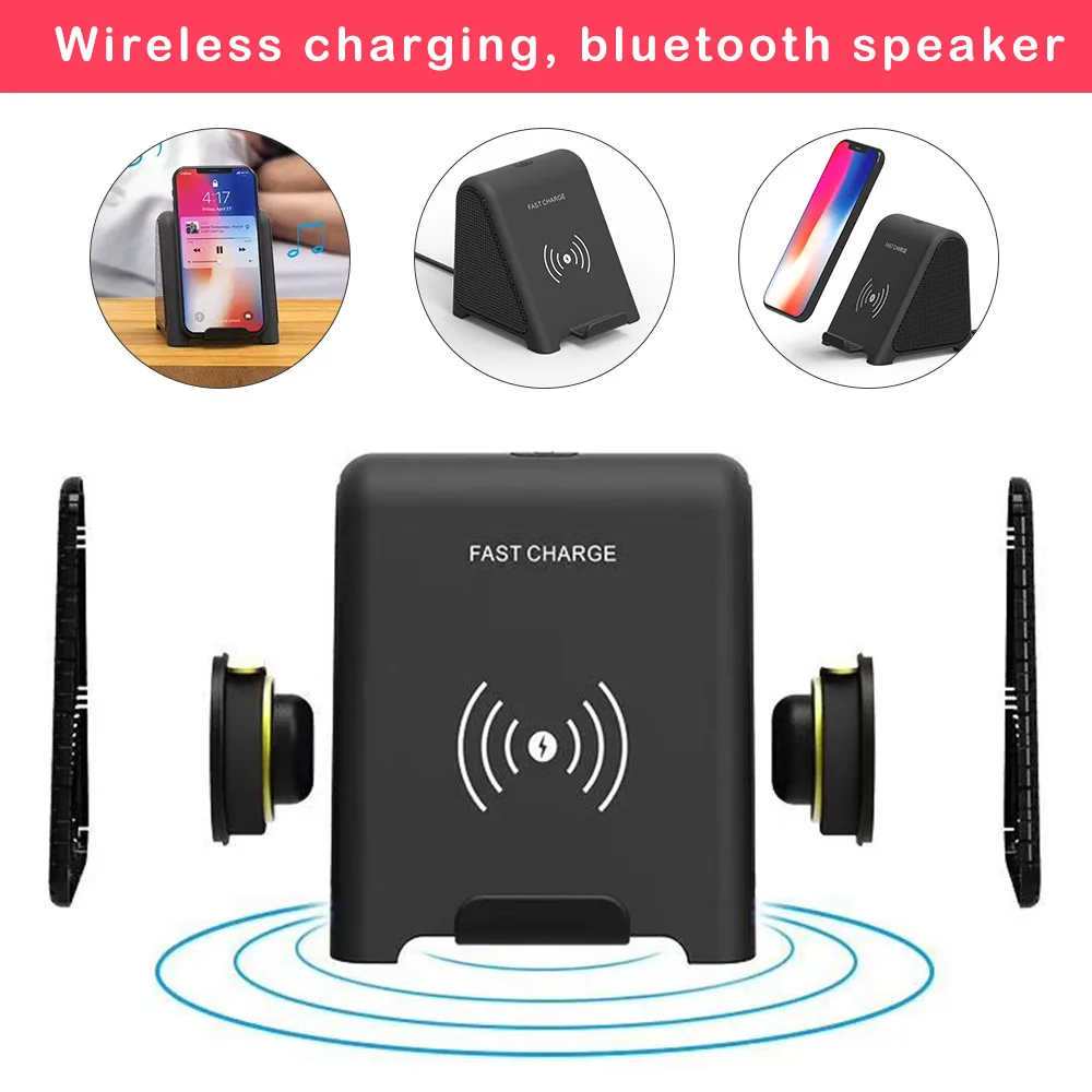 Беспроводное зарядное устройство + Bluetooth динамик 2 в 1 портативный беспроводной