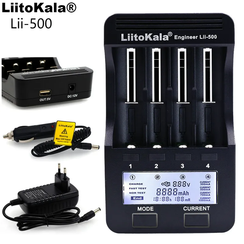 Liitokala lii500 ЖК-дисплей Зарядное устройство для 3.7 В 18650 26650 18500 18640 цилиндрическая
