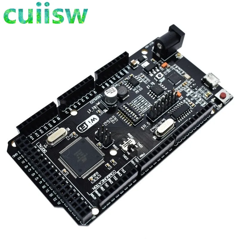 Cuiisw Mega2560 + WiFi R3 ATmega2560 ESP8266 32 Мб памяти Φ CH340G. Совместимость с Arduino Mega NodeMCU для WeMos