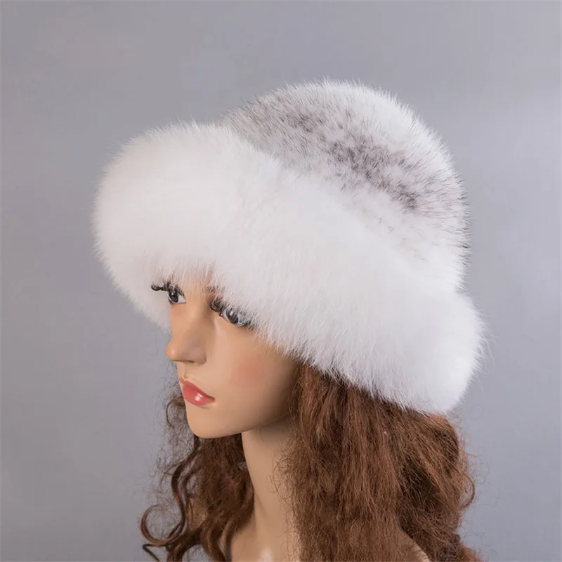 2019 корейский сплошной реального норки Лисий Мех Hat вязанные шапка Осенне зимняя