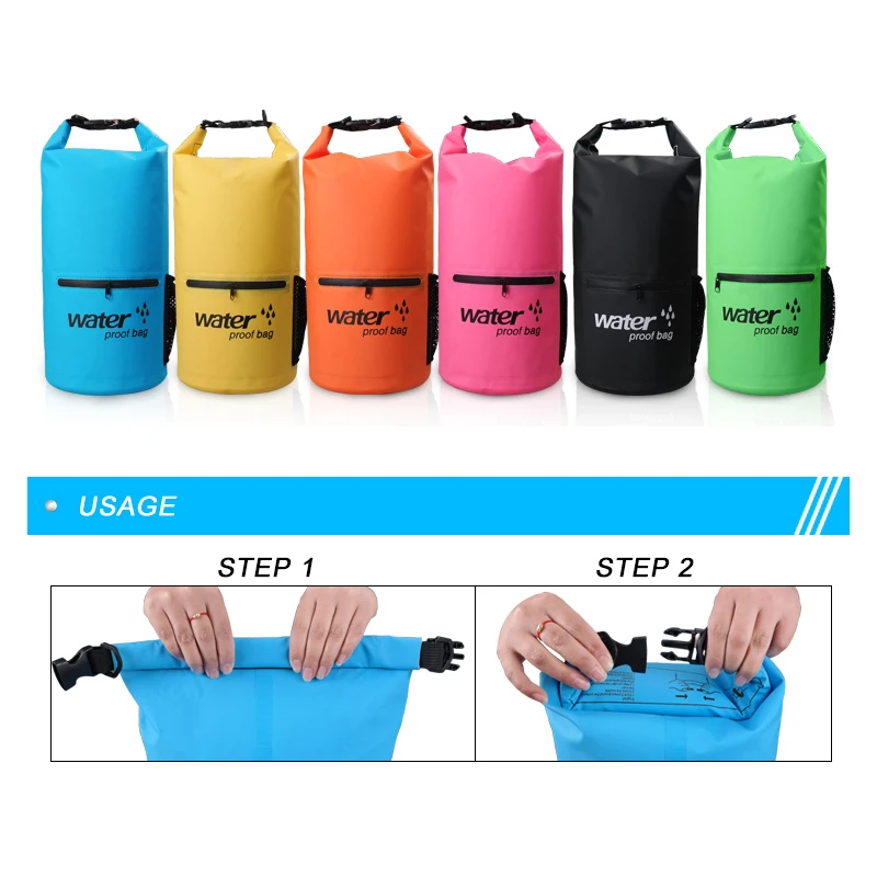 2L/5L/10L/15L/20L/30L Супер Легкий ПВХ сухой мешок для каякинга рафтинг Серфинг Спорт