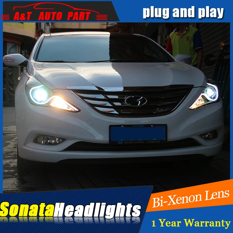 Автомобильный Стайлинг светодиодный фонарь для Hyundai Sonata фары 2011-2014 drl H7 hid Q5 Bi-Xenon