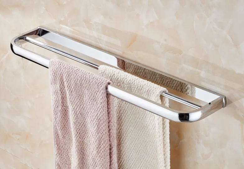Wall Mounted Polished Chrome Brass Bathroom Double Towel Bar Rail Holder Accessory mba832 | Обустройство дома