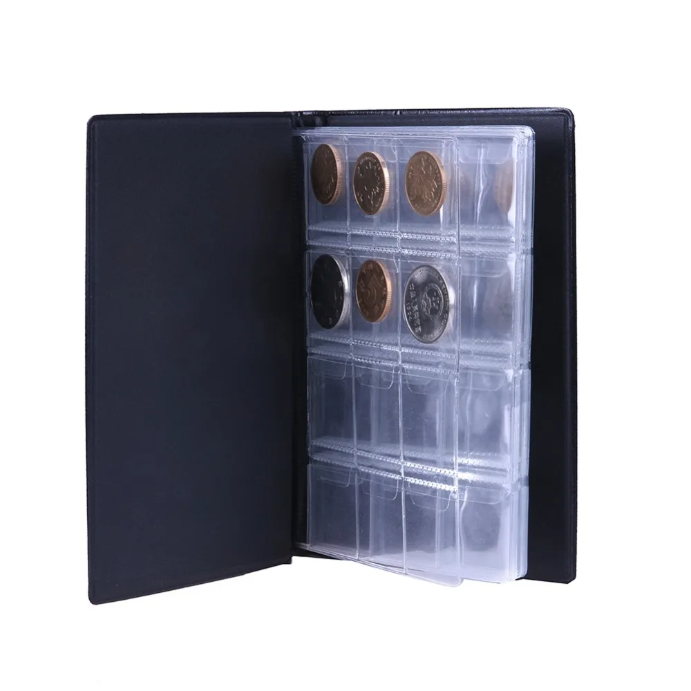 

120 Pockets 10 Pages Coin Storage Album Vintage Storage Book for Coins Collection Coin Holder Album for Coins Coinage Album