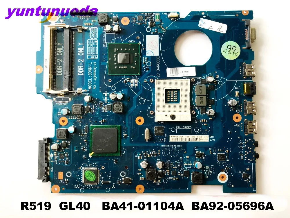 Оригинальная материнская плата для ноутбука SAMSUNG R519 модель GL40 BA41 01104A DDR2