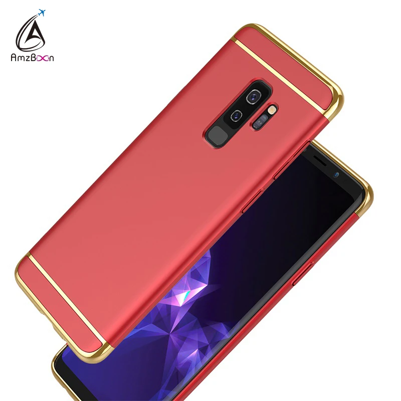 Amzboon Luxury Plating 3-in-1 Phone Bag Case Cover For Samsung Galaxy S9 Plus Hard PC Protector Coque Shell Anti-fingerprint |