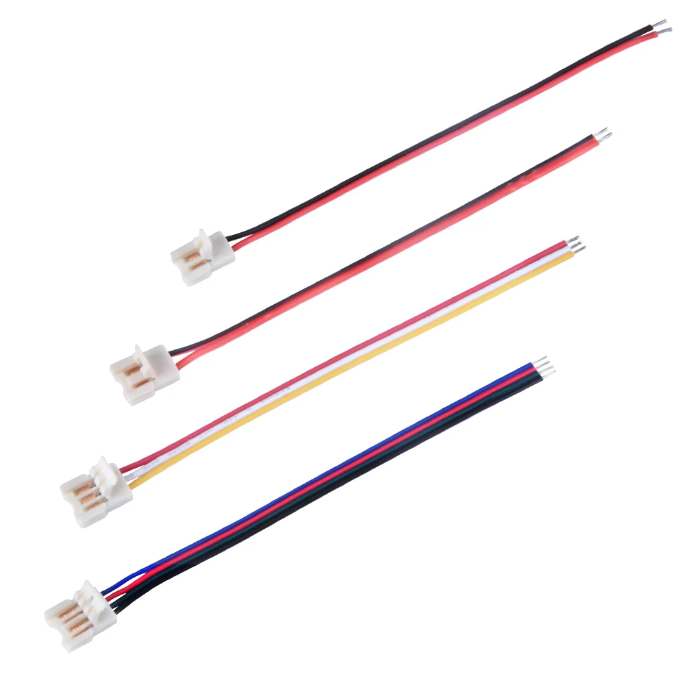 10 шт./лот 2pin 3pin 4pin тонкий соединитель проводник для 8 мм 3528 5050 RGB двойной