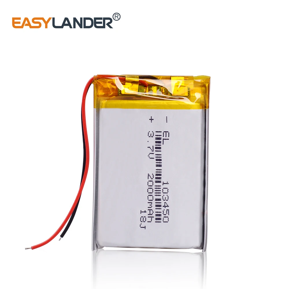 103450 3 7 V 2000MAH lipo полимерная литиевая аккумуляторная батарея для MP3 GPS навигатор DVD