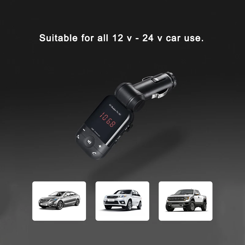 Новый 12В 24В автомобильный стерео комплект громкой связи bluetooth ЧМ передатчик U
