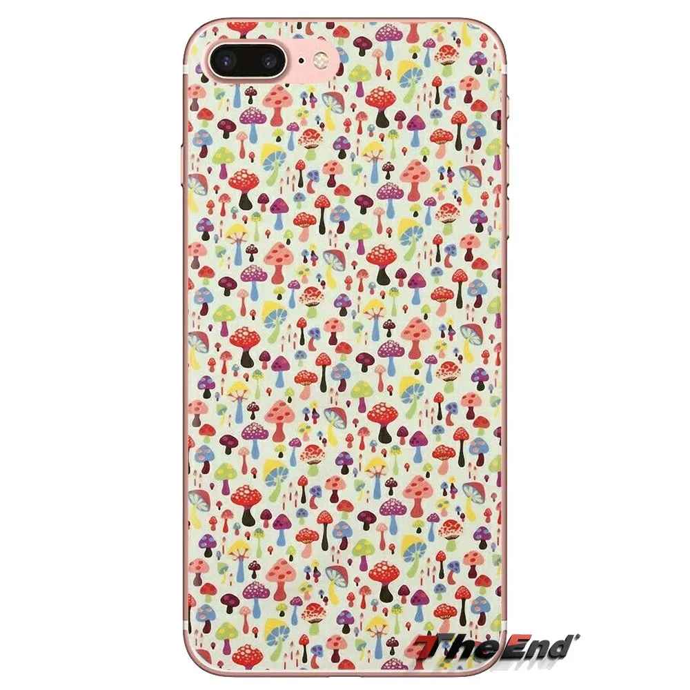 Красные супер красочные грибные прозрачные мягкие чехлы для iPod Touch Apple iPhone 4 4S 5 5S SE