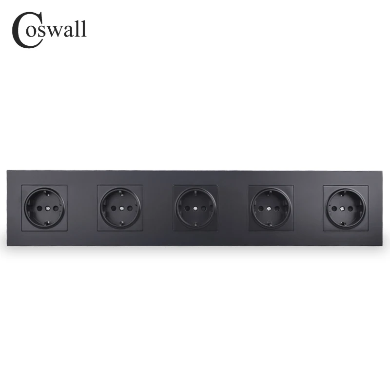 COSWALL качество 5 банд настенная розетка заземленная 16А стандарт ЕС Quintuple с детской