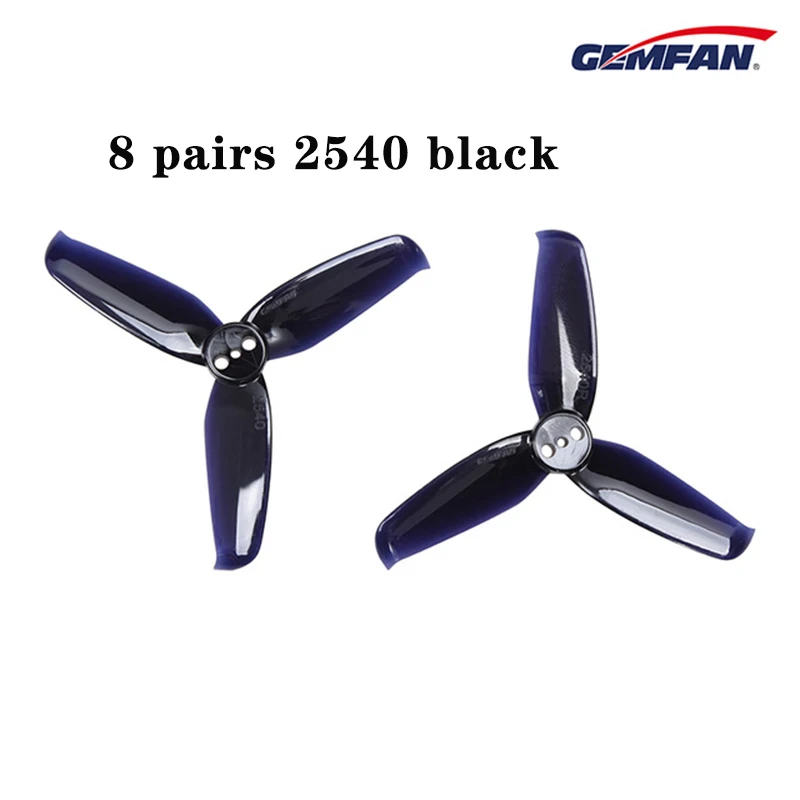 2540 black 8 пар Gemfan 1219/1220/1635/1635/1940/2040/2540/3028/5043 пропеллер ПК вращение по часовой стрелке и против реквизит для квадролет с дистанционным управлением с видом от первого лица гоночный Бесколлекторный двигатель - Цвет: 2540 black