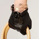 Брендовые мужские перчатки из натуральной кожи модные черные женские перчатки из овечьей кожи; Сезон осень-зима теплая наручные Пряжка водительские перчатки L078NQ