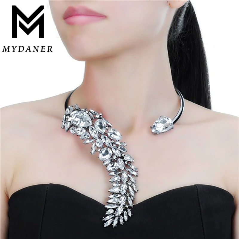 MYDANER 2017 модные роскошные хрустальные Чокеры кулон Макси эффектное ожерелье для