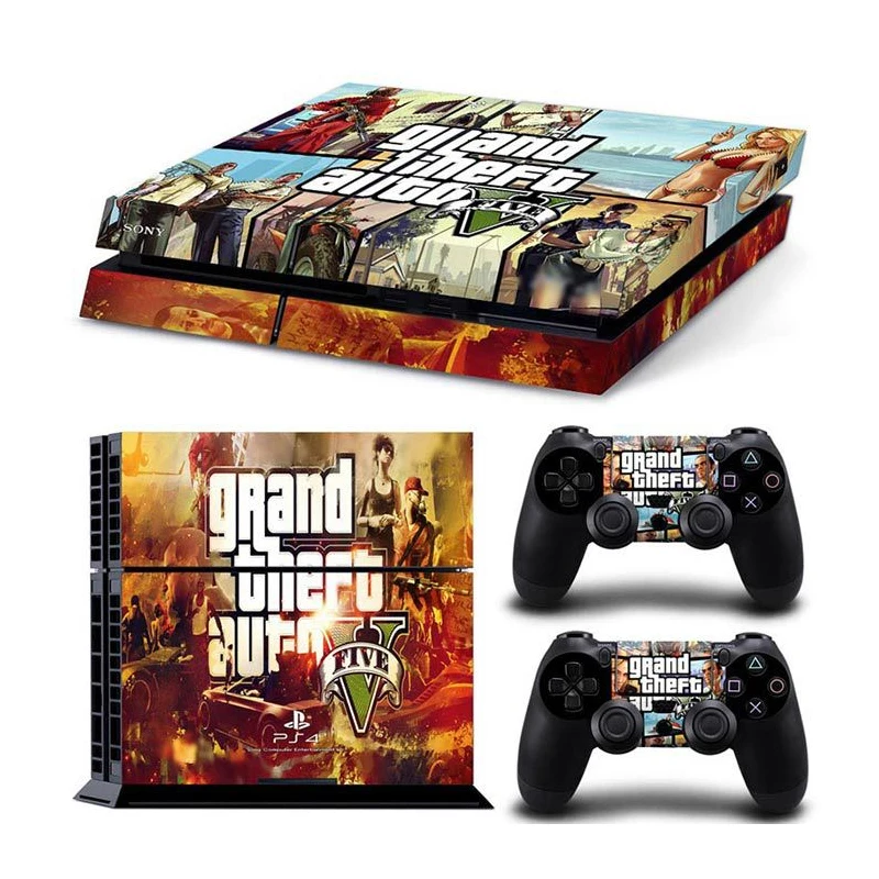 Grand Theft Auto 5 GTA для консоли PS4 Виниловая наклейка контроллера Playstation Cover Skin 4 + 2 на