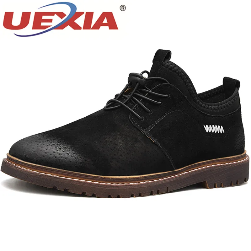 UEXIA Весна и Осень Марка Высокое Класс Для мужчин Модная обувь на плоской подошве