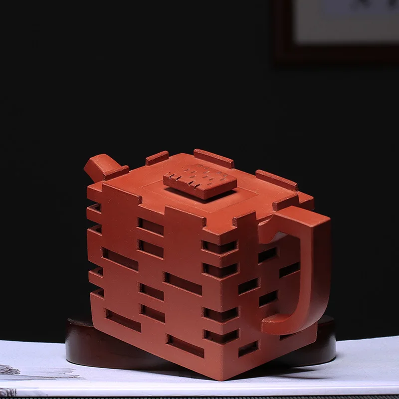 Sand Teaware Ore Mine Clear Cement Double Happiness Hollow-out Teapot Celebration Gift Reflux Old Hand-made pot | Дом и сад