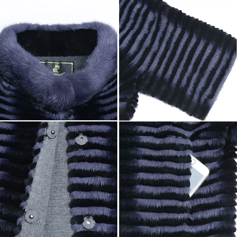HDHOHR 2022 New Real Mink Fur Coats Women Bat Style Warm Natural Mink Coats Short Noble Kintted Fur Jackets  For Female enlarge