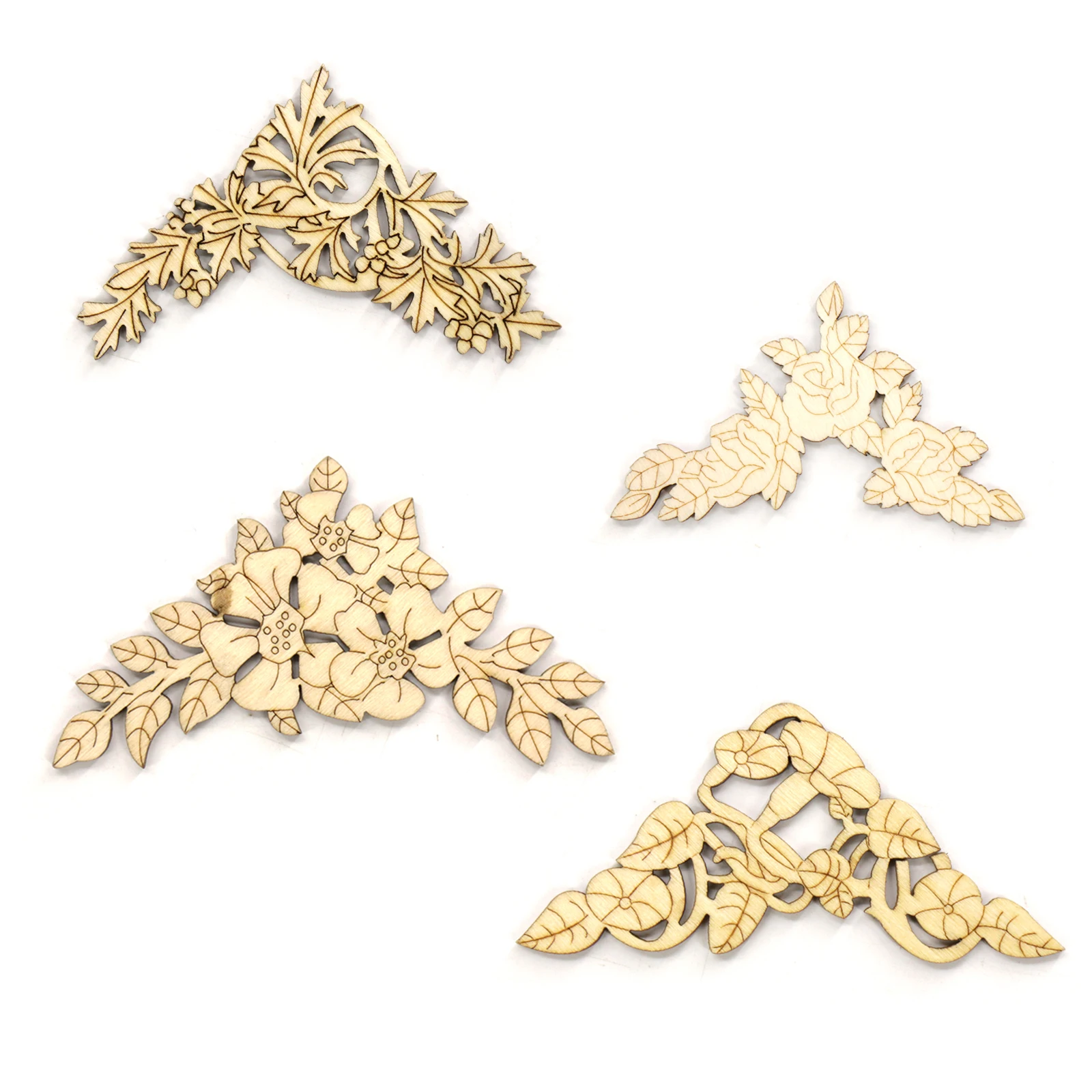 4 шт./компл. смешанные листья узор деревянная Скрапбукинг художественная