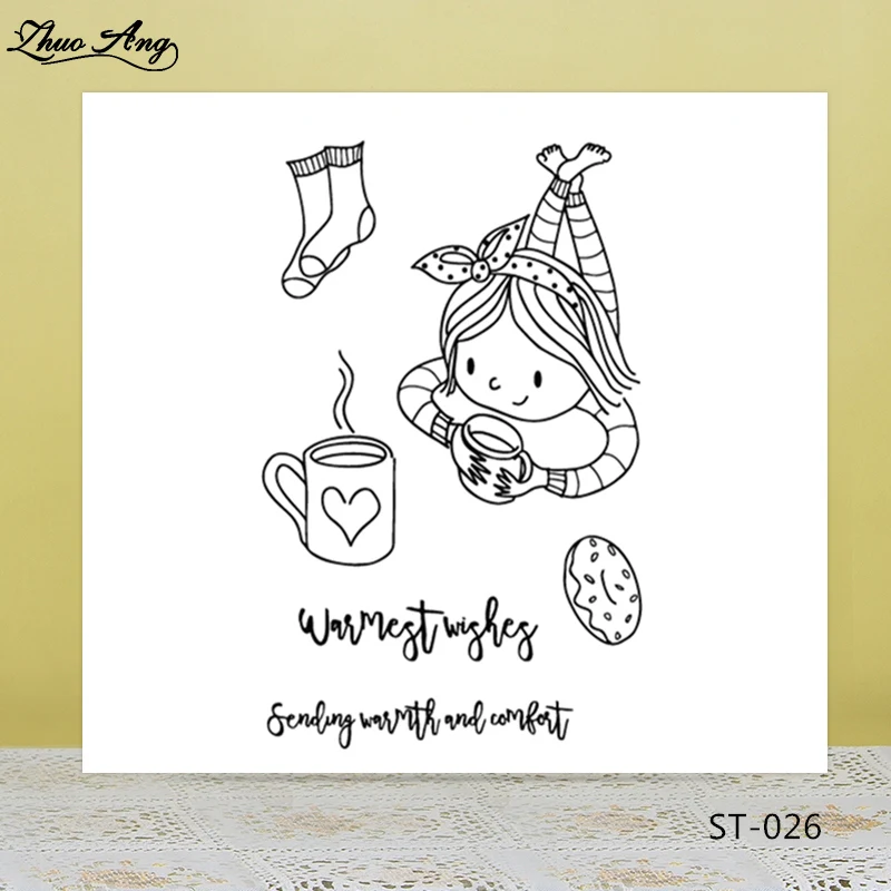 

Warm Regards Transparent Rubber Stamp/Seal for DIY Scrapbooking Photo Album Decorative Card Making Clear Stamp Supplies