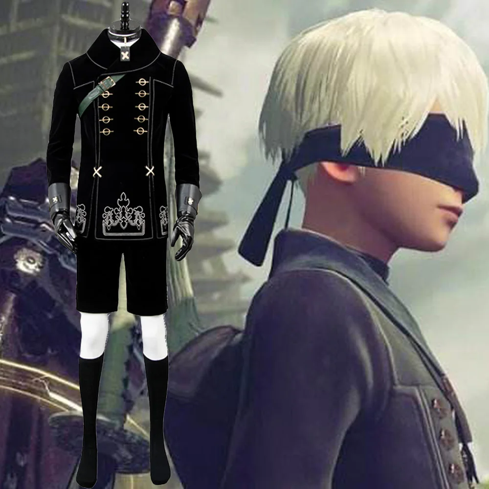 

9S Cosplay NieR Automatas Costume YoRHa No.9 Type S Black Full Set Uniform Nier Automatas Halloween Carnival Size Full set