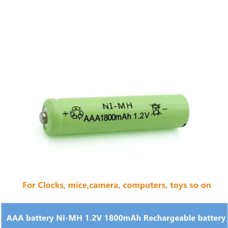 AAA батарея 1800mAh аккумуляторная Ni-MH 1 2 V для часов мышей камер компьютеров игрушек