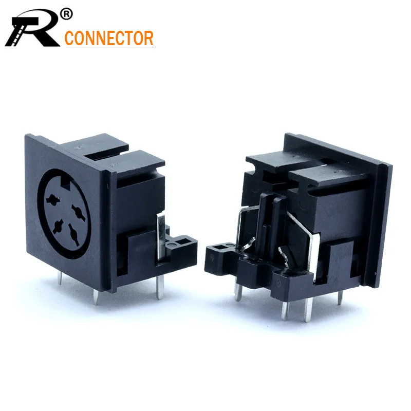 4 контактный разъем DIN гнездовой панель PCB крепление Conector S Микро питания