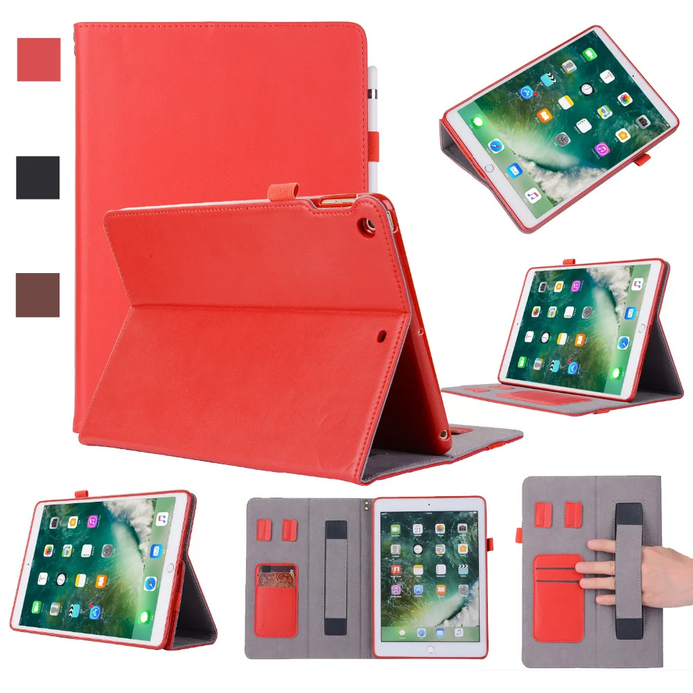 Умный деловой чехол из натуральной кожи с подставкой и ручным ремешком футляр