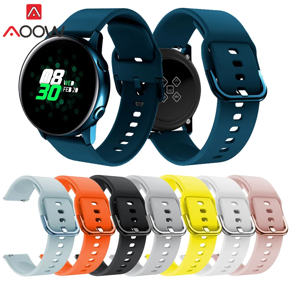 20 мм силиконовый ремешок для часов samsung Galaxy Watch 42 мм gear S2 Amazfit Bip сменный Браслет ремешок для Galaxy Active 1 2