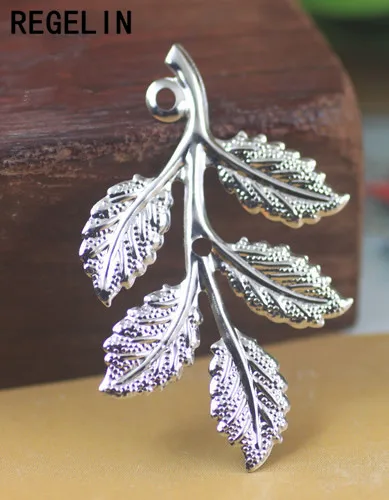 Подвески REGELIN в виде листьев золотого/серебряного цвета, 20 шт., 32 х50 мм, для самостоятельного изготовления модных ожерелий, браслетов, оптовая продажа ювелирных изделий