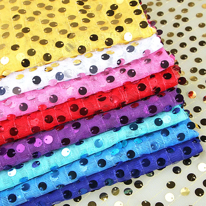 

GLace 3Y/lot 4Colours Sequins fabric wedding mesh background cloth curtain flashing sequins costumes decorationTX542