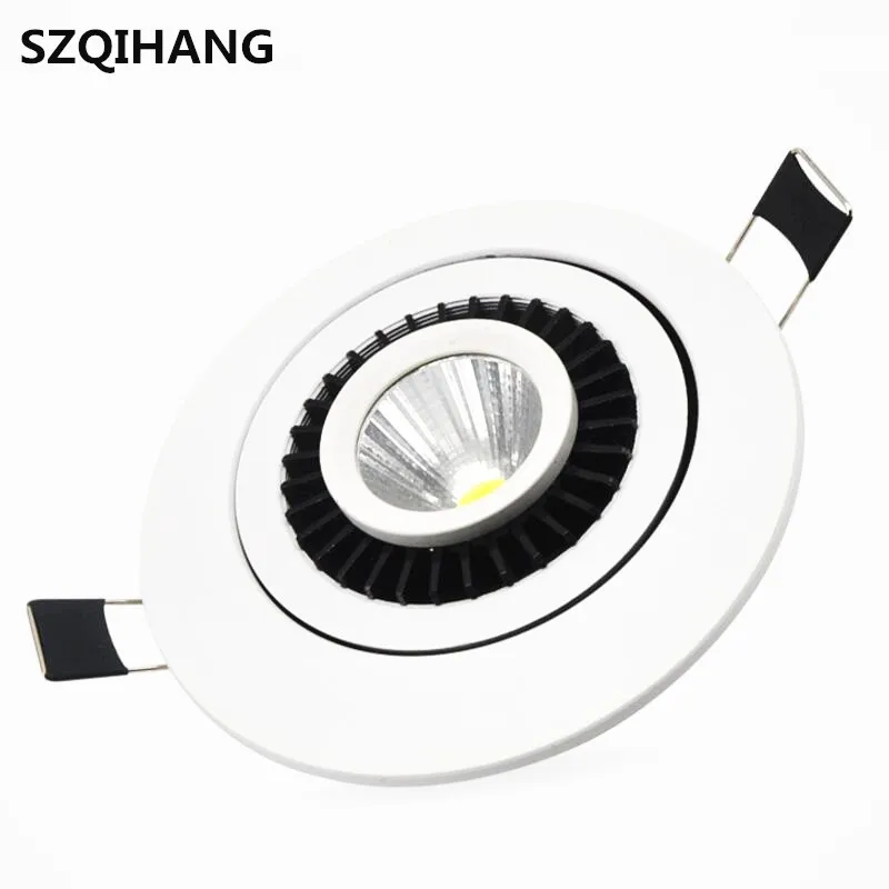 COB Led Down Light Dimmable 7W/10W/15W/2*7W/2*10W/2*15W  Ceiling Light 360degree rotation Recessed led Spot lamp with led drive