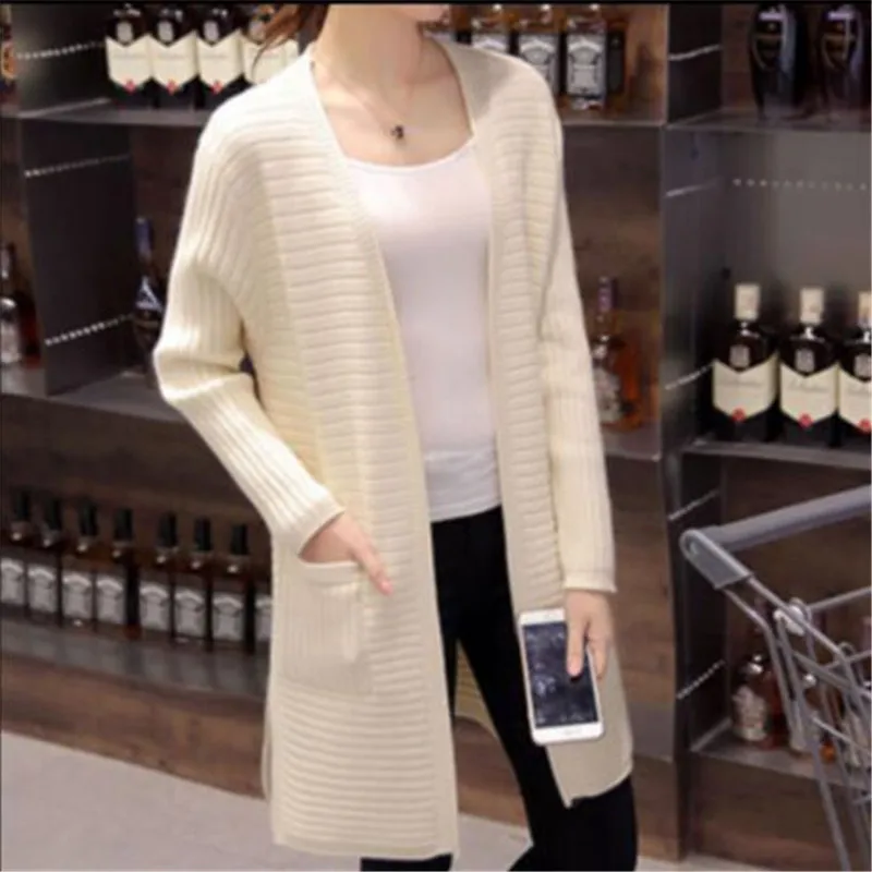 Женский вязаный кардиган Свободный Длинный свитер шаль большие размеры весна