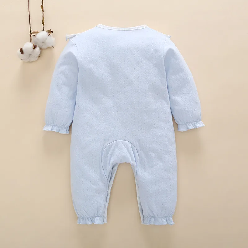  Одежда для малышей Комбинезоны с пуговицами 100% хлопок С длинными рукавами Милый