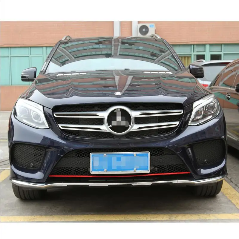 Для Mercedes Benz GLE купе W166 GLS стайлинга автомобилей переднего бампера нижней сетки решетка гриль Нижняя крышка Накладка Нержавеющая сталь Стикеры
