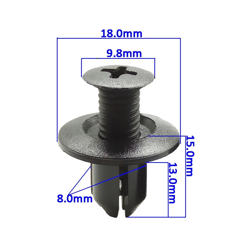 

50pcs Plastic Screws For Bumper Fender Fixing Fasteners Car Accessories 8mm