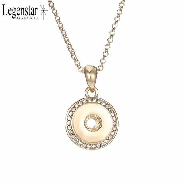 Legenstar 12mm Snap Button Pendant Necklace With Rhinestones Gold Color Interchangeable Jewelry For Women Statement | Украшения и