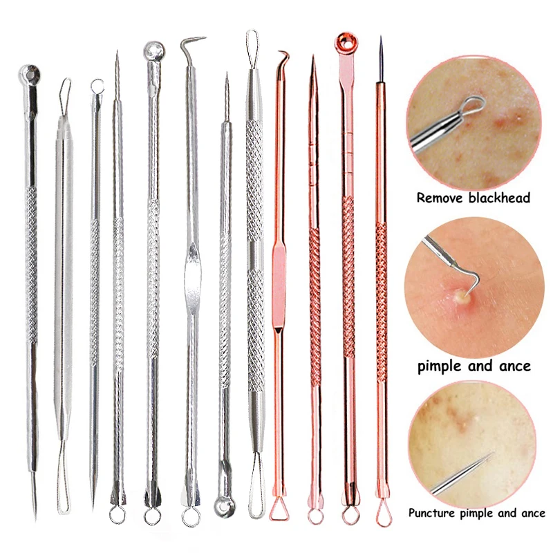Инструмент для удаления угрей прыщей черных пятен экстрактор комедона пинцет