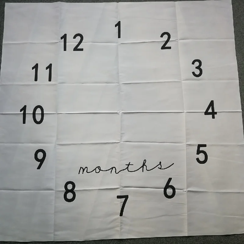 Мультфильм шаблон младенческой ребенок веха фото реквизит одеяла для заднего фона игровые коврики Фон Ткань календарь фото аксессуары скандинавские - Цвет: P
