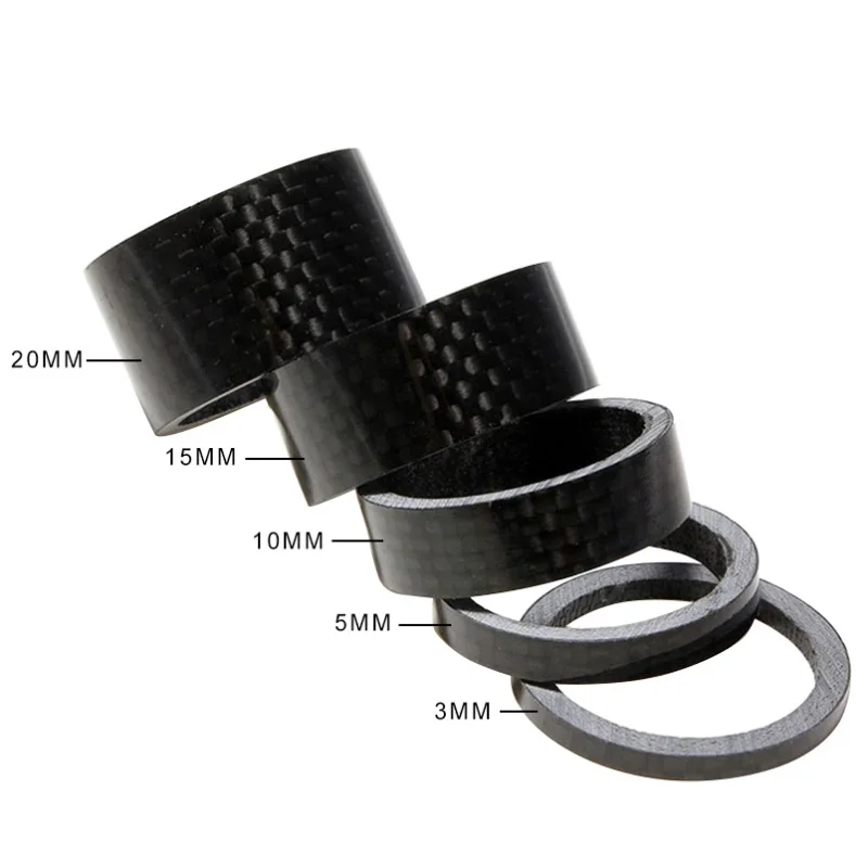 5Pcs Bicycle Headset Carbon Fiber Washer Set Bike Stem Spacers Kit For Fix Refit 3mm 5mm 10mm 15mm 20mm | Спорт и развлечения