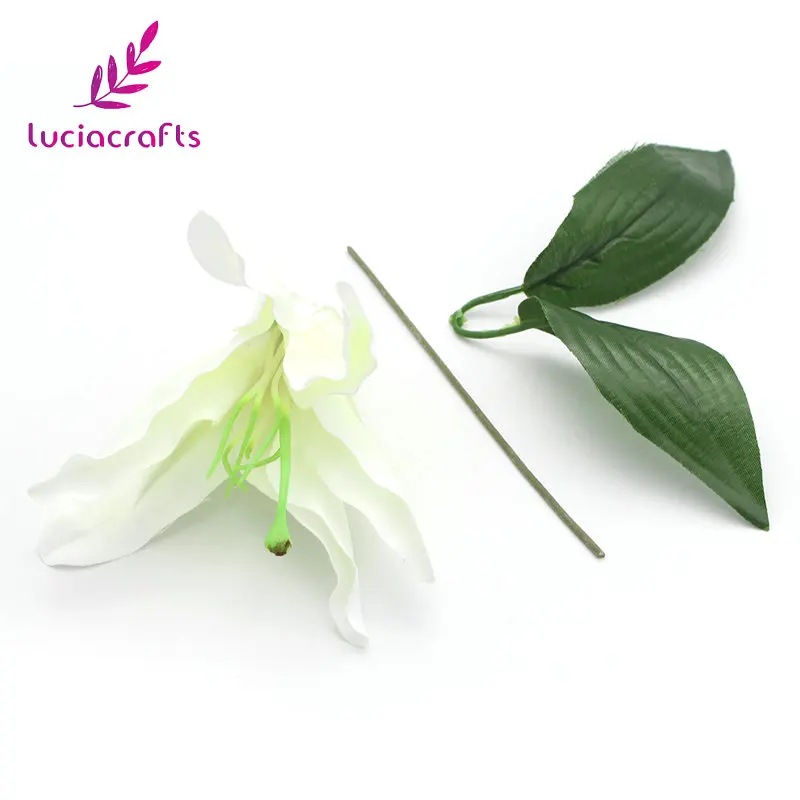 Распродажа! Lucia crafts 3 шт./лот 17 см белый розовый имитация цветка лилии для